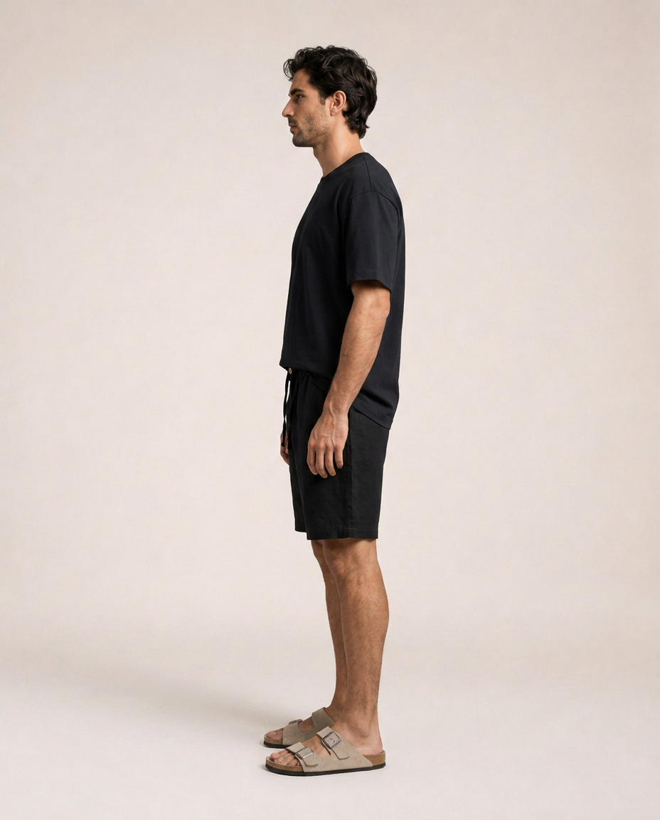 Salerno Bermudas de Lino Nero