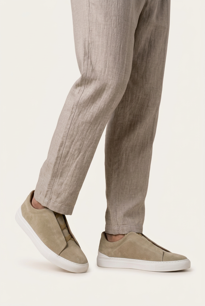 Vittorio Sneakers Beige Piel