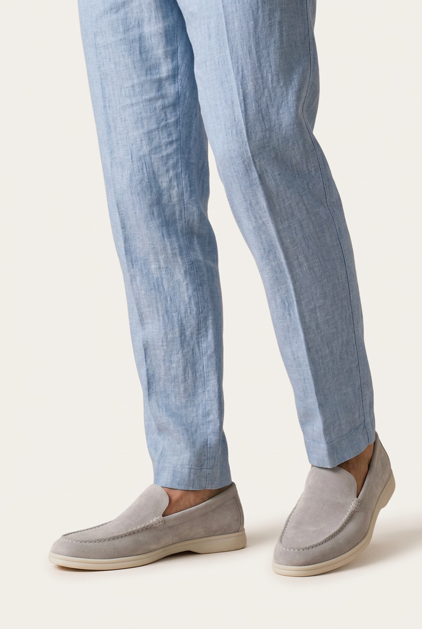 Bellagio Pantalón de Lino Azul Claro