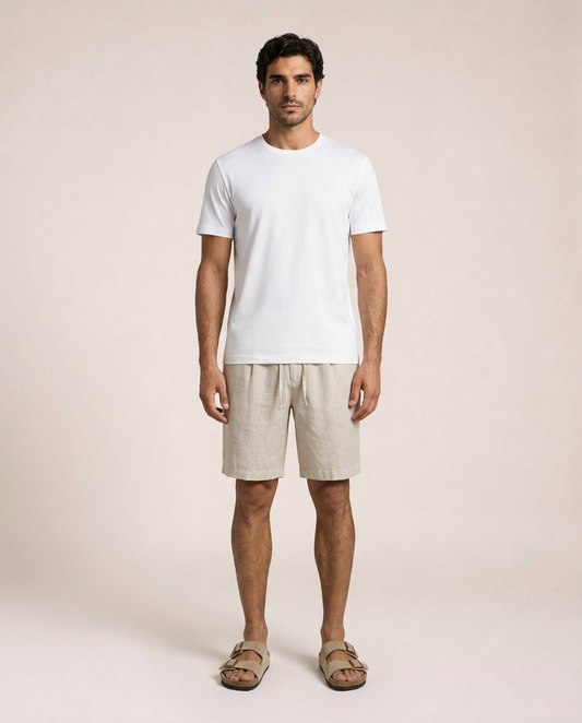 Salerno Bermudas de Lino Beige
