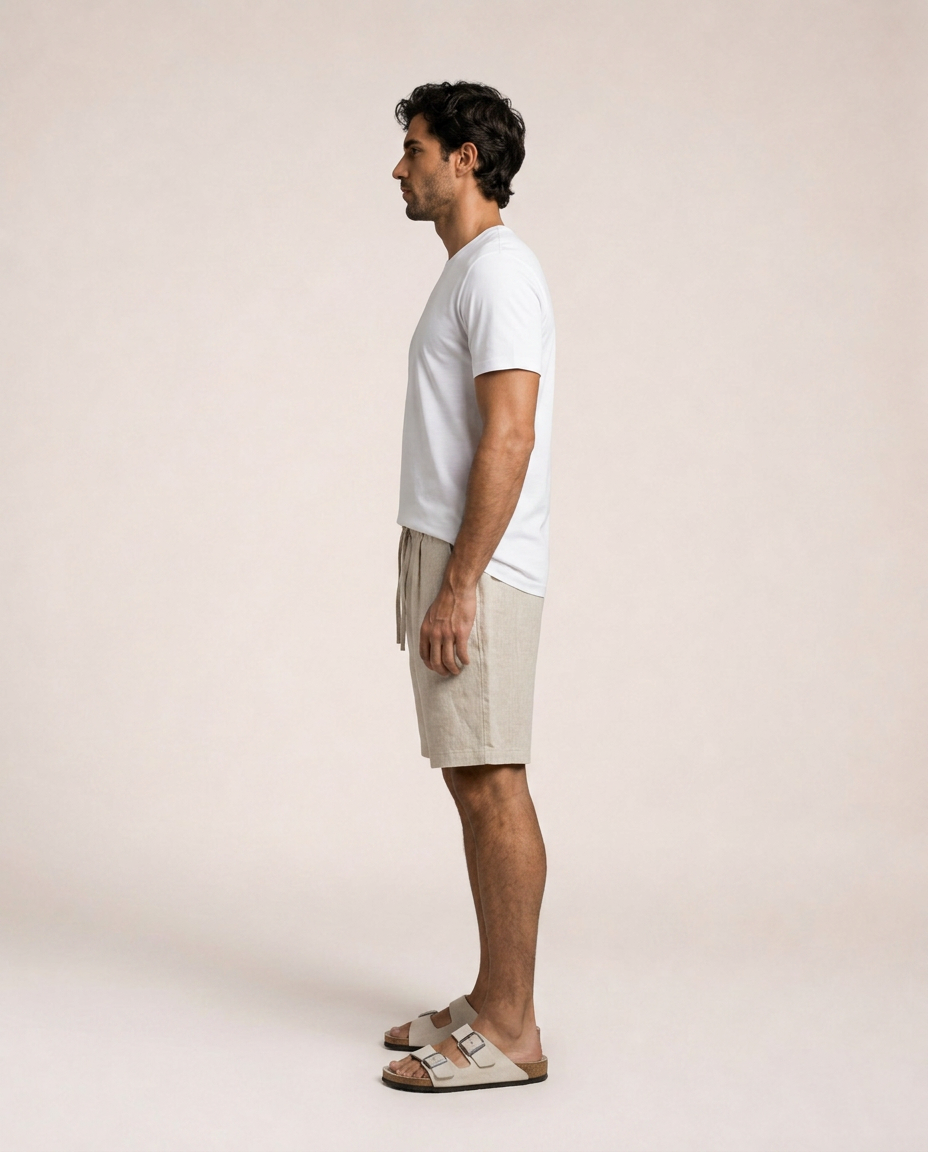 Salerno Bermudas de Lino Beige