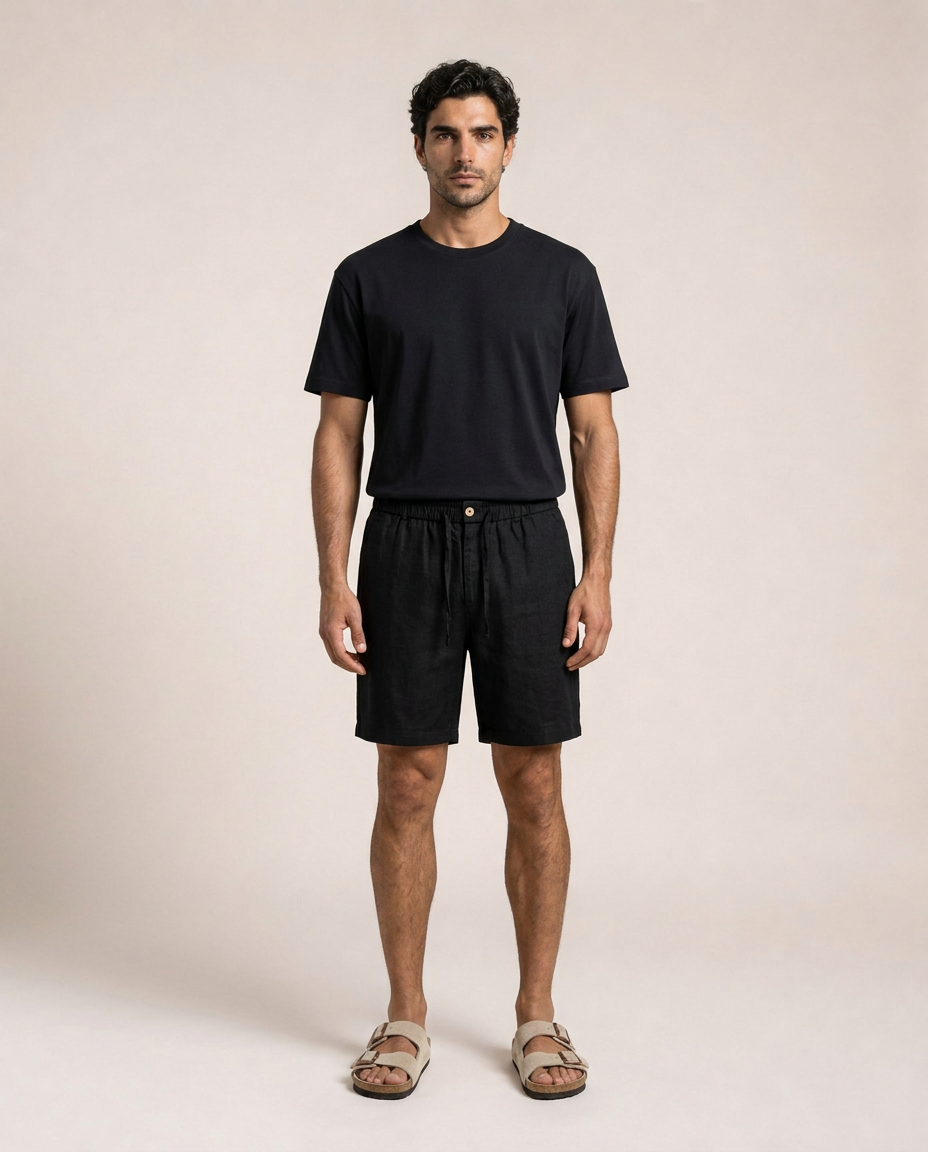 Salerno Bermudas de Lino Nero