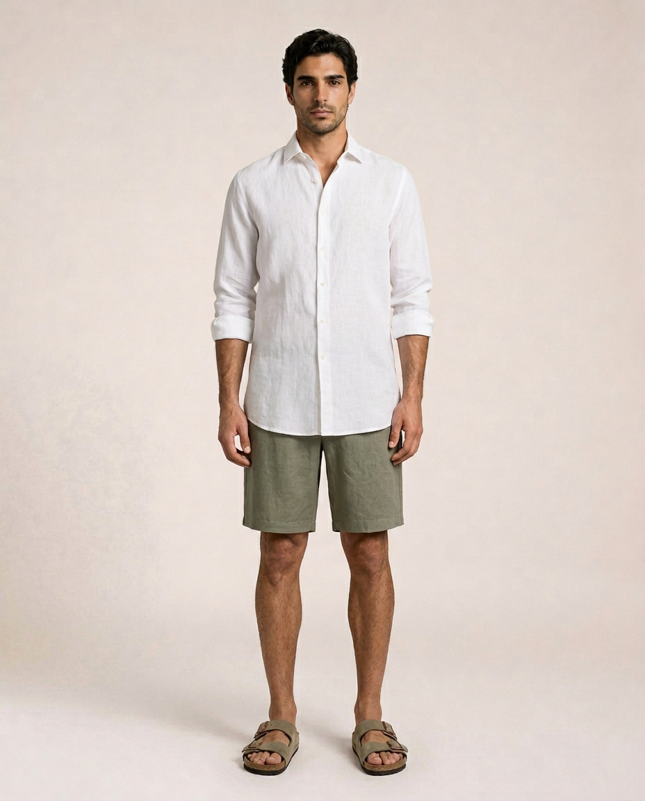 Salerno Bermudas de Lino Verde
