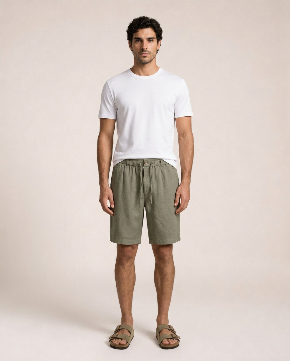 Salerno Bermudas de Lino Verde